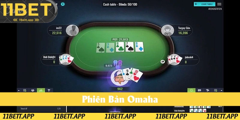 Omaha Poker 11Bet mang đến sự hấp dẫn